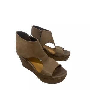 Coclico Brown Leather Wedge Mosaic Sandals Size 37